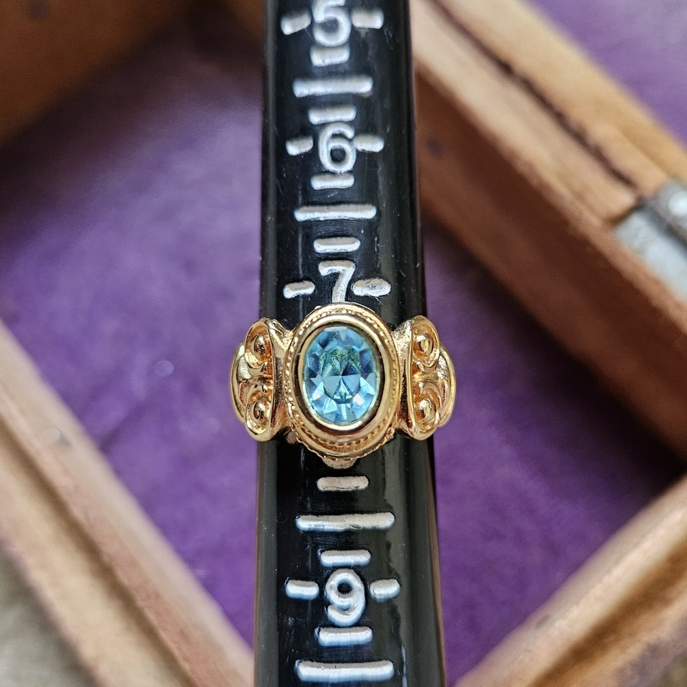Source Unknown Gold Ring with Blue Gemstone